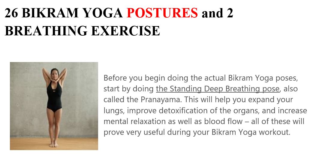 Bikram Yoga: Poses and Their Benefits